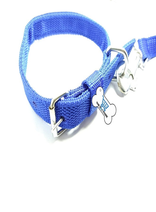 THE DDS STORE Dog Belt Combo of Dog Collar with Dog Leash Specially for Small Breeds Dog Collar Leash 0.75 inch (Medium, Blue) - Image 4
